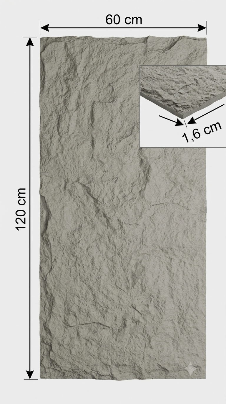 Pannello effetto Pietra Grigio Cemento