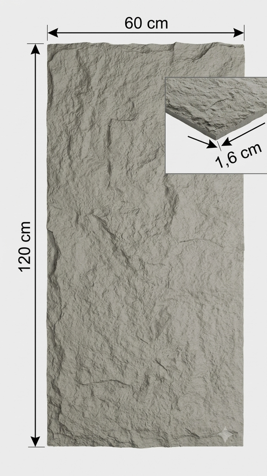 Pannello effetto Pietra Grigio Cemento