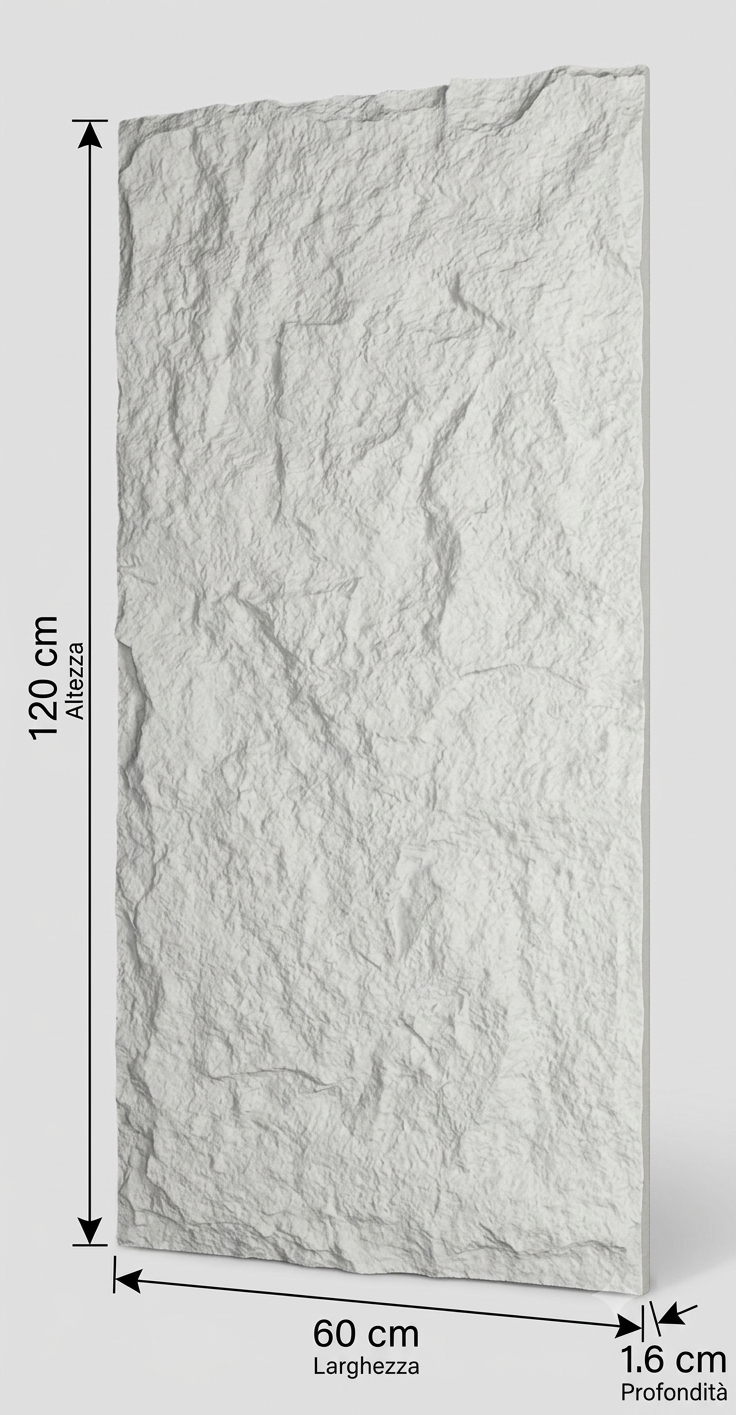Pannello Effetto Pietra Grigio Vulcano